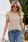 Casual Wavy Textured Ruffle Sleeve Top