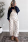 Jet Stream Polka Dot Print Bib Pocket Denim Barrel Overalls Jumpsuit