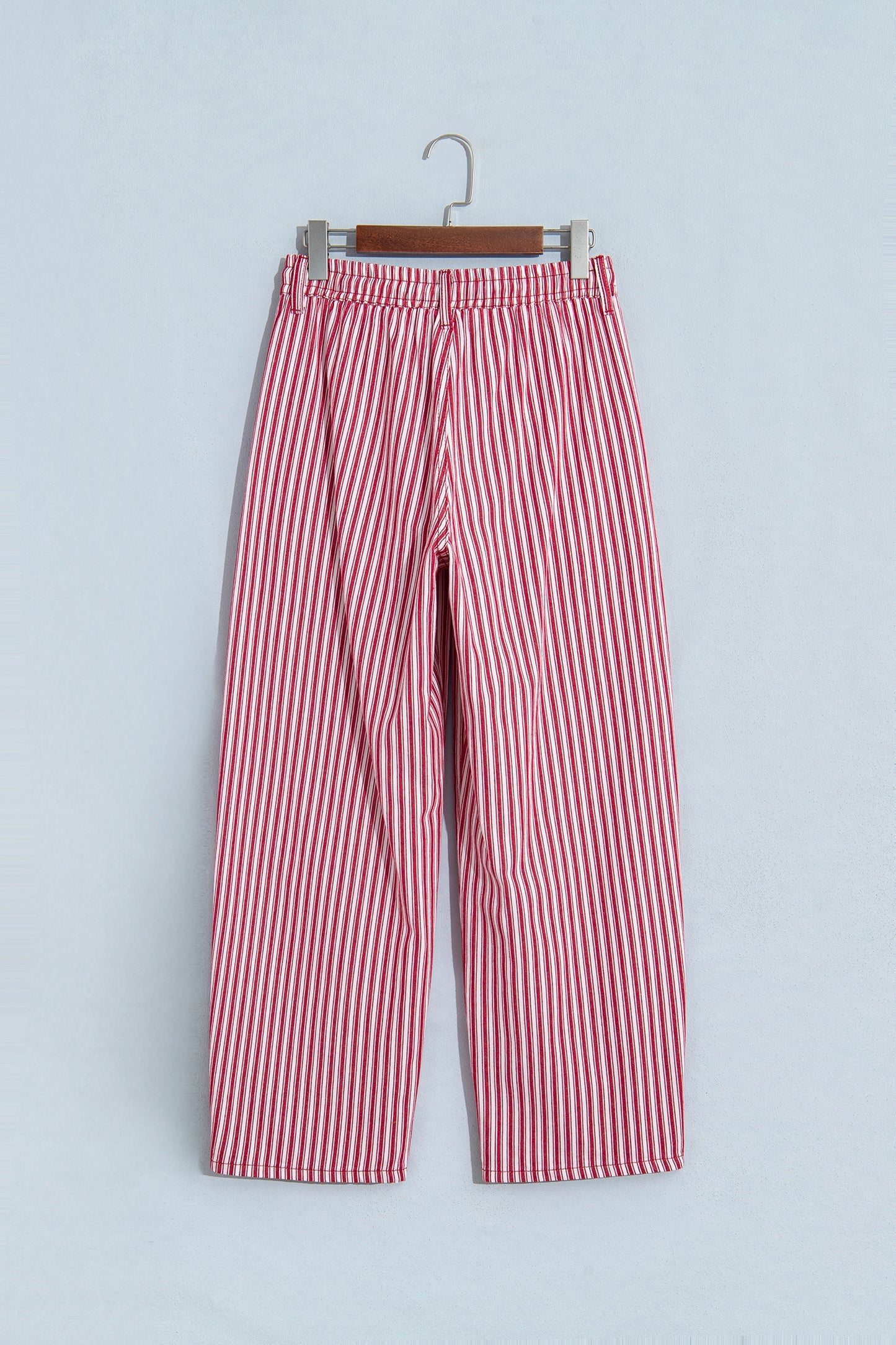 Red Stripe Drawstring Casual Loose Pants