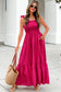 Red Plaid Square Neck Fit-and-flared Vacation Sundress