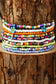 Yellow Flower Random Color Multi Layered Beaded Anklet Set