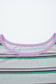 Purple Stripe Oversize Drop Shoulder Long Sleeve Casual Top