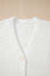 White Fuzzy Buttoned Front Midi Solid Cardigan