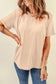 Orchid Petal Casual Plain Crew Neck Tee