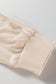 Beige Flower Patched Mineral Wash Round Neck Plus Size Top
