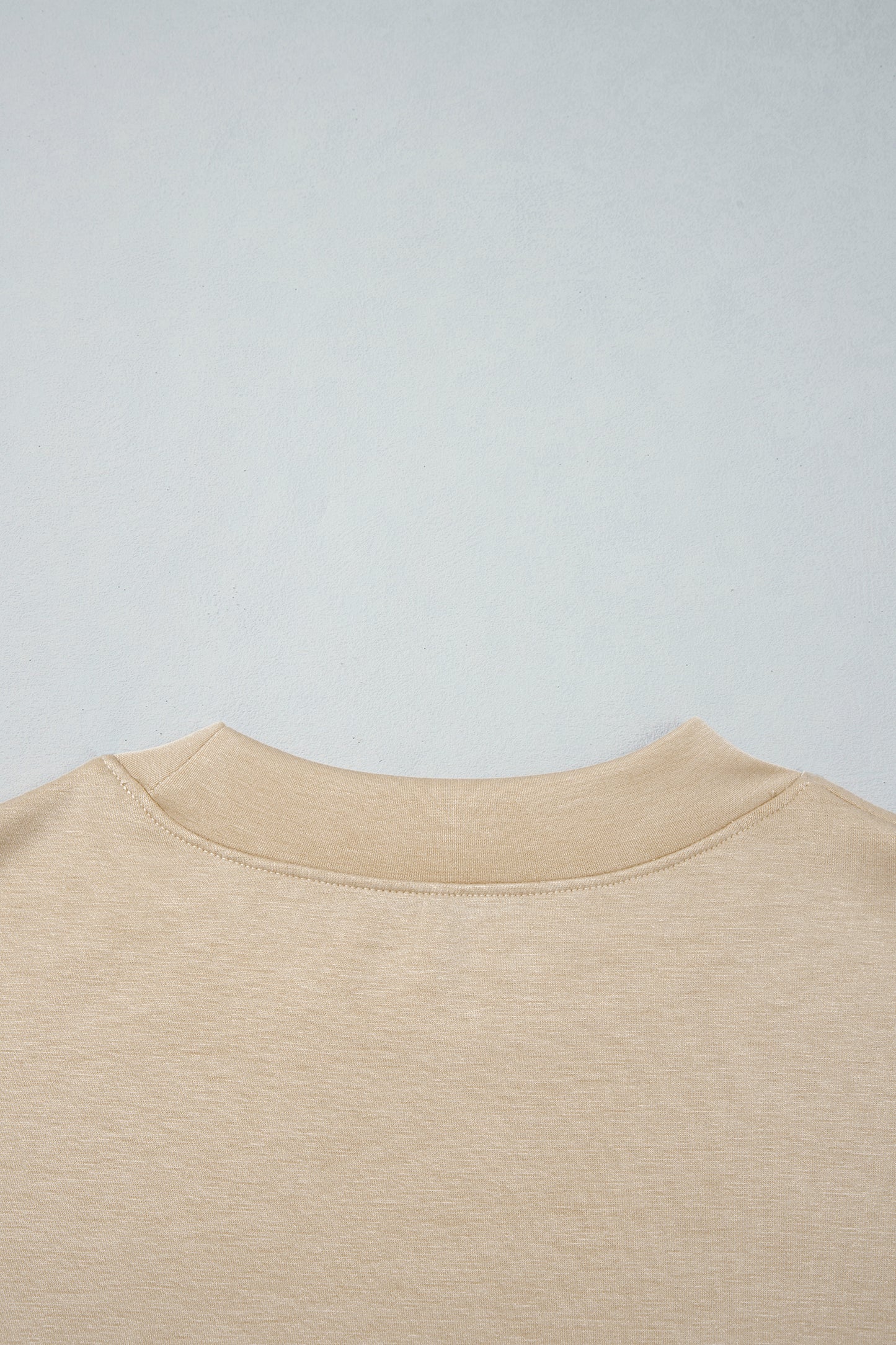 Beige Camouflage Sleeve Crewneck Baggy Pullover Sweatshirt