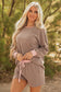 Sky Blue Checkerboard Long Sleeve Pullover and Shorts Set