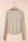 Black Stripe Thermal Knit Drop Shoulder Casual Top