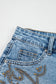 Dusk Blue Western Embroidery Stud Denim Shorts Summer Daily Wear