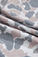 Khaki Camouflage Print Waffle Knit Patchwork Half Zip Plus Size Hoodie