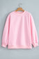 Brown Colorblock Polka Dot Contrast Trim Oversized Sweatshirt
