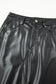 Black Faux Leather Side Slit Maxi Skirt