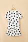 White Polka Dot Short Sleeve Top Casual Skort 2pcs Outfit