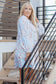 Brown Floral Print Tie Neck 3/4 Sleeve Mini Dress