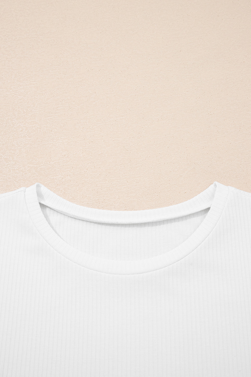 Black Solid Color Ribbed Ruffled Short Sleeve T Shirt