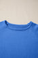Sky Blue Solid Color Knit Loose Bracelet Sleeve Dolman Sweater