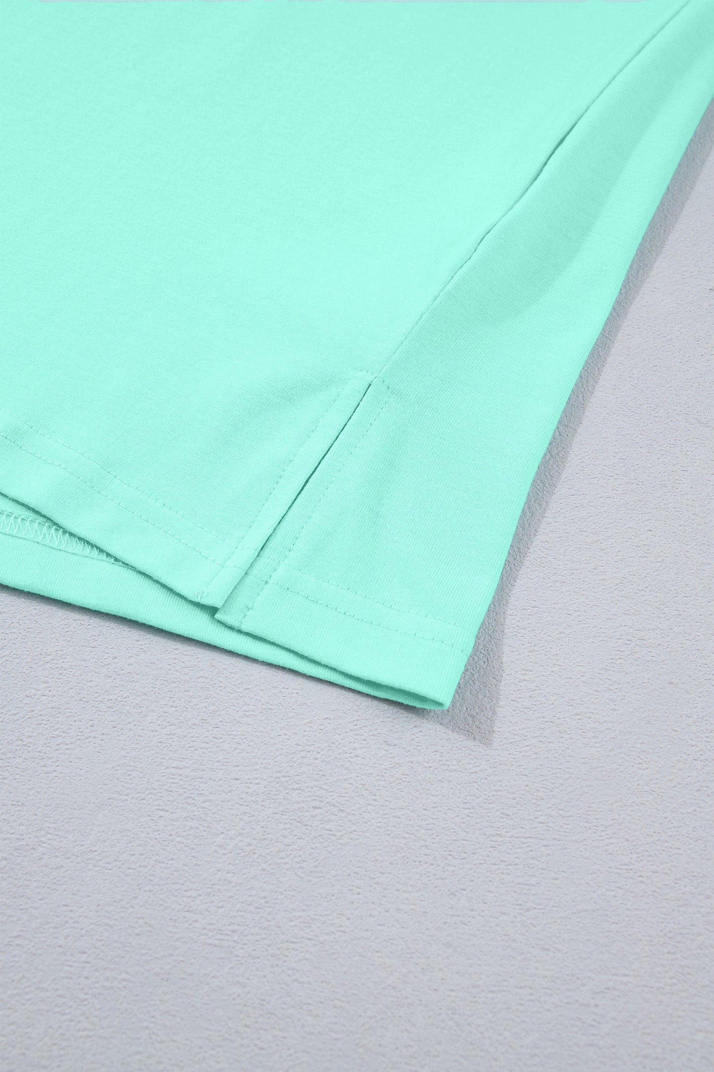 Bonbon Solid Color V Neck Short Puff Sleeve Blouse