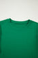 Dark Green Tulle Ruffle Sleeve Blouse