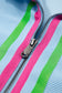 Beau Blue Striped Detail Flutter Sleeve Zipped Collar Short Set