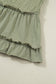 Laurel Green Jacquard Frilled Ruffled Long Sleeve Mini Dress