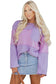 Phalaenopsis Thermal Knit Contrast Textured Patchwork Long Sleeve Top