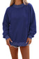 Dark Blue Colorblock Polka Dot Contrast Trim Oversized Sweatshirt