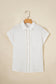 White Lace Trim Cuffed Short Sleeve Textured Shirt
