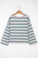 Purple Stripe Oversize Drop Shoulder Long Sleeve Casual Top