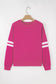 Light French Beige Varsity Striped Detail Drop Shoulder Oversized Sweatshirt