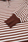 Brown Stripe Color Block Trim Raw Seam Split Hem Loose Pullover Sweatshirt