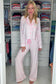 Sky Blue Bow Print Long Sleeve Shirt and Pants Soft Pajama Set