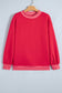 Brown Colorblock Polka Dot Contrast Trim Oversized Sweatshirt