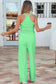 Yellow Cream Slim Ribbed Tank Top and Sweatpants Set