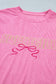 Bonbon Sweet Girl Embroidered Graphic Rib Textured Top