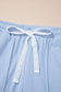Sky Blue Lace Accent Zipped Collar Short Sleeve Top Sweatpants Set