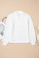 Parchment Solid Color Textured Zip V Neck Pullover Sweatshirt