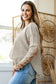 Black Stripe Thermal Knit Drop Shoulder Casual Top