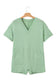 Grass Green Loose Half Sleeve V Neck Knit Romper