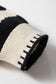 Black Stripe Chic Golden Button Cardigan Sweater
