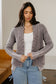 Dark Brown Mineral Wash Exposed Seam Patchwork Knit Open Sweater Cardigan