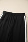Black Varsity Striped Detail Loose Tee Jogger Pants 2pcs Outfit