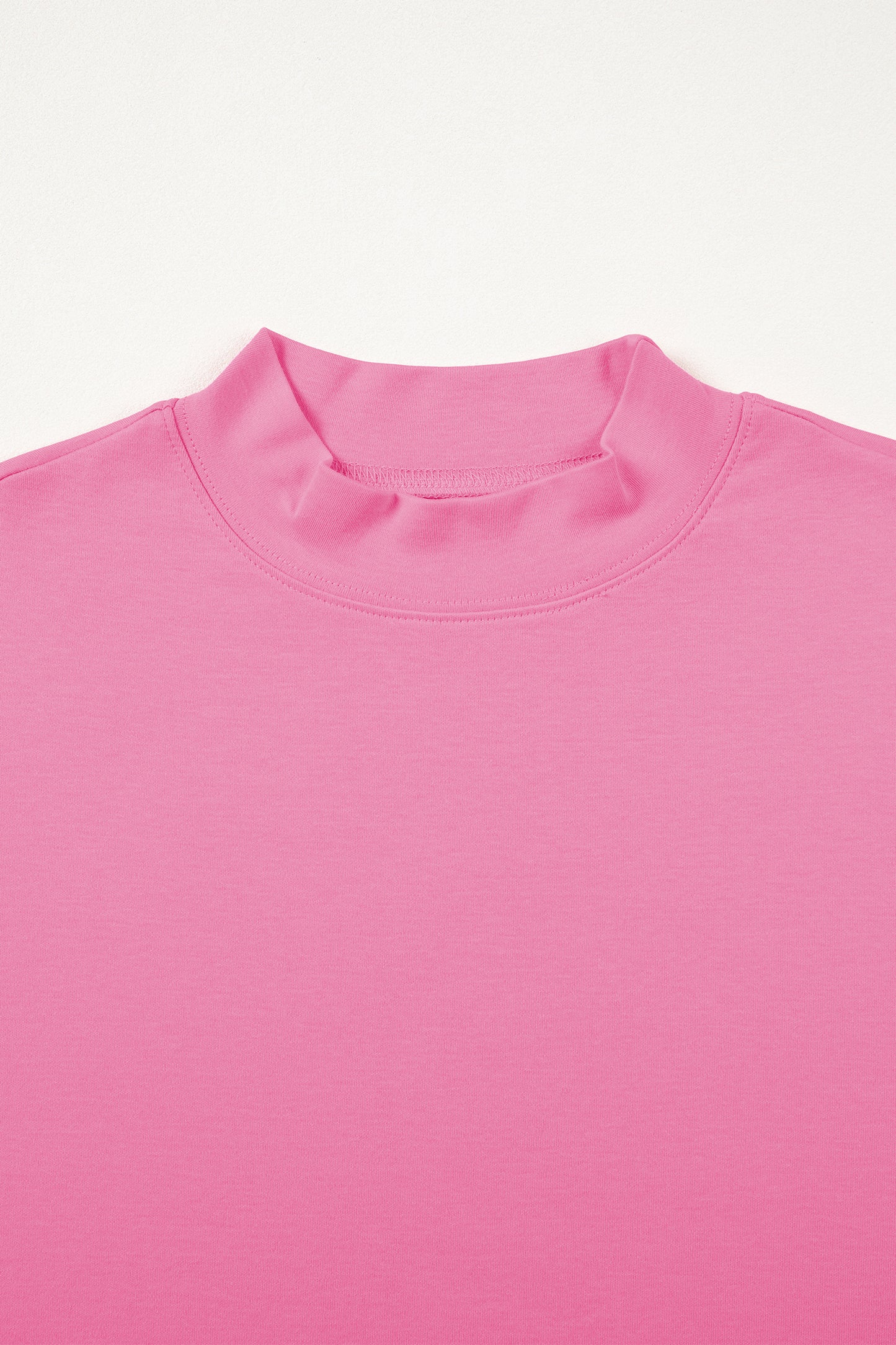 Sachet Pink Solid Color High Neck Oversize Tee