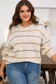 Multicolour Striped Drop Shoulder Plus Sweater