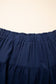 Navy Blue Plus Size Frilled Elastic Waist Lace Trim Boho Ruffled Shorts