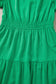 Clearly Aqua Solid Color V Neck Short Puff Sleeve High Waist Tiered Maxi Dress