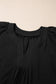 Black Plus Size Solid Color Notched Neck Short Sleeve Loose Dress