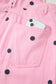 Jet Stream Polka Dot Print Bib Pocket Denim Barrel Overalls Jumpsuit