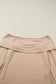 Smoke Gray Foldover Off Shoulder Long Sleeve Slim Top