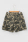 Green Camouflage High Rise Denim Shorts