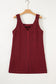 Khaki Houndstooth Print V Neck Sleeveless Mini Dress